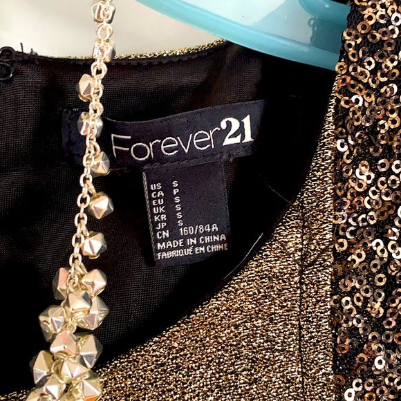 Forever 21 US size S silvery gold party dress - Picture 3 of 6